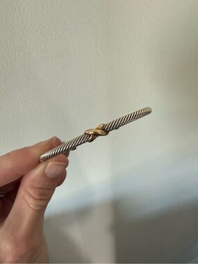 David Yurman Cable X Bracelet With 18K Yellow Gold